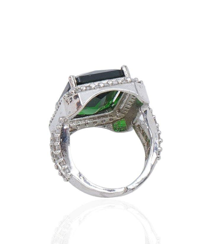 RIKEE SILVER FINISH ZIRCON RING