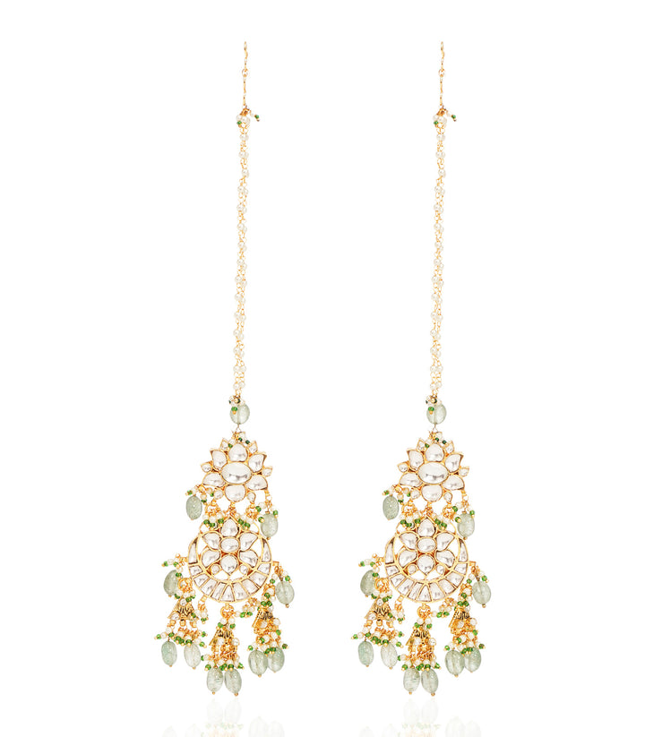 GARGI GREEN KUNDAN NECKLACE SET