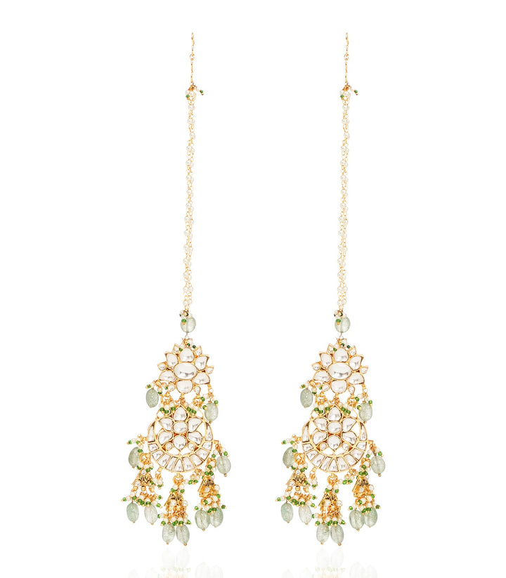 GARGI GREEN KUNDAN NECKLACE SET
