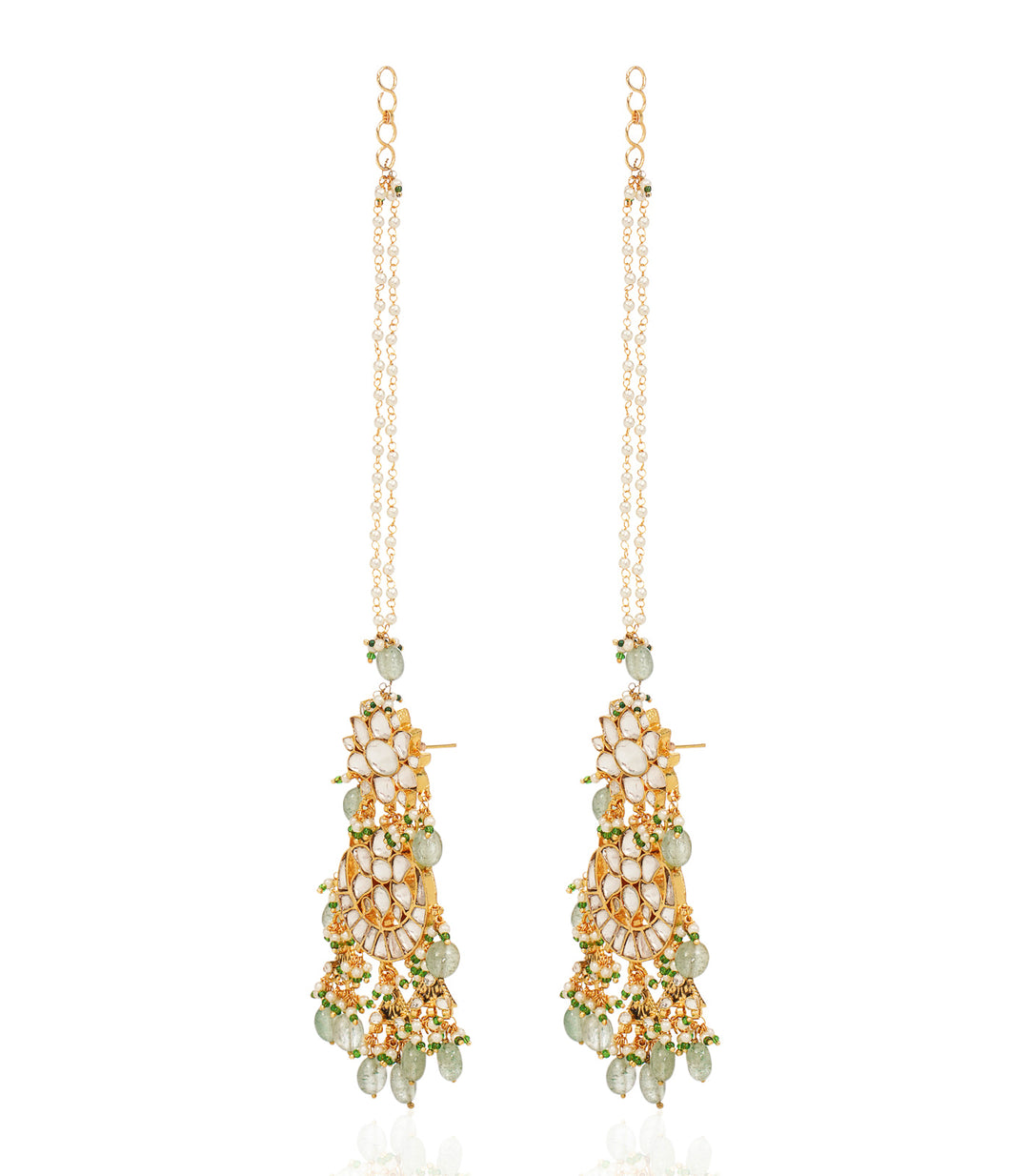 GARGI GREEN KUNDAN NECKLACE SET
