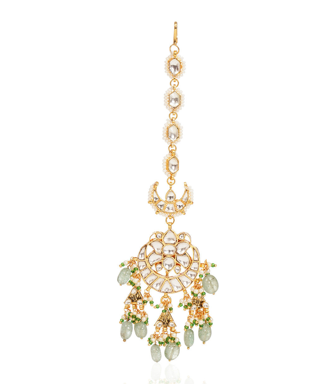 GARGI GREEN KUNDAN NECKLACE SET