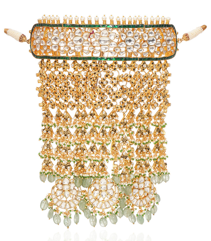 GARGI GREEN KUNDAN NECKLACE SET