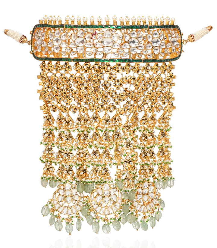 GARGI GREEN KUNDAN NECKLACE SET
