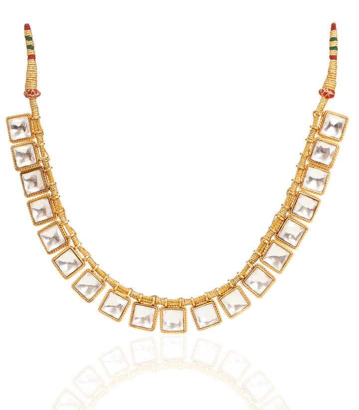 RAVYA GOLD PLATED  KUNDAN NECKLACE SET