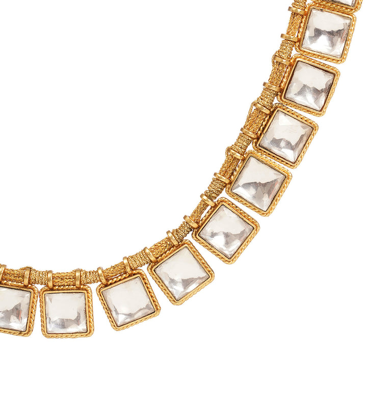 RAVYA GOLD PLATED  KUNDAN NECKLACE SET