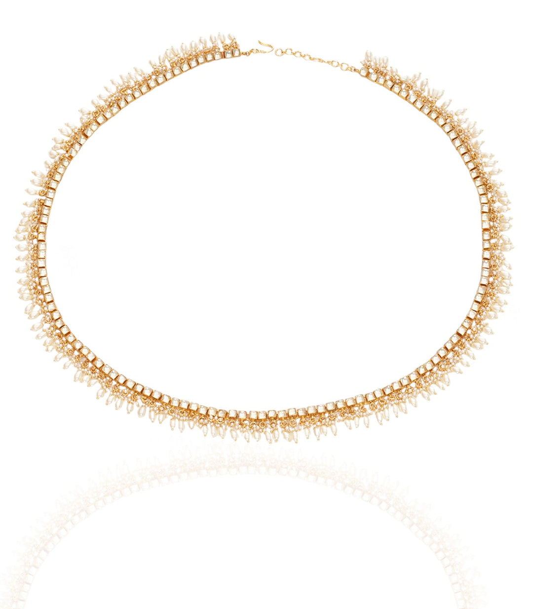 ANIKA WHITE KUNDAN WAIST BELT