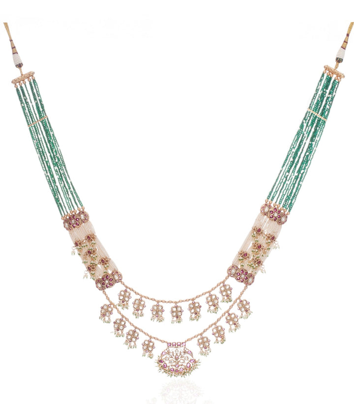 GUNJAN MINT KUNDAN LONG NECKLACE