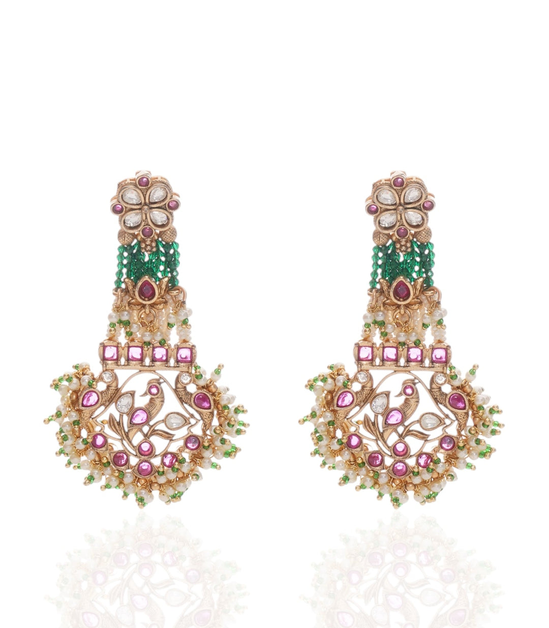 GUNJAN MINT KUNDAN LONG NECKLACE