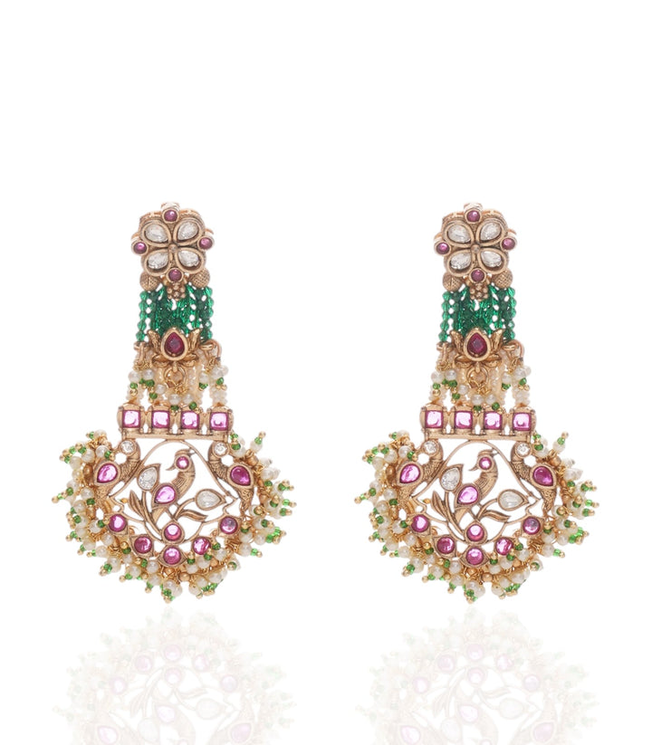 GUNJAN MINT KUNDAN LONG NECKLACE