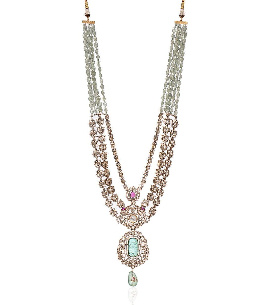 SAMPRATI GREEN POLKI GROOM NECKLACE