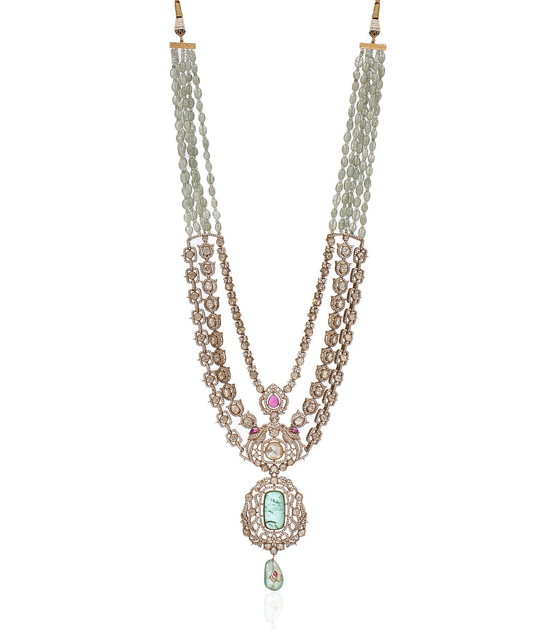 SAMPRATI GREEN POLKI GROOM NECKLACE