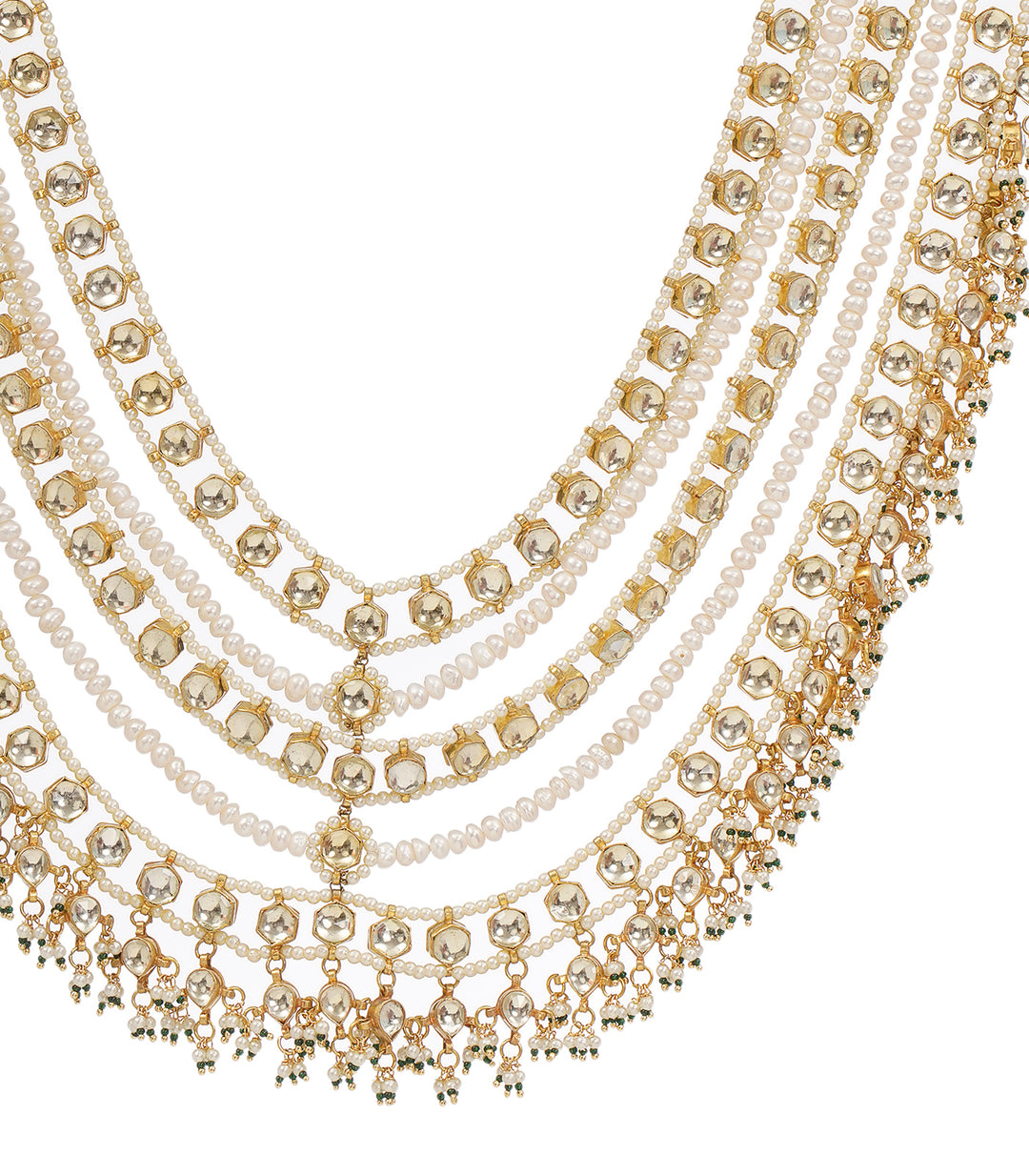 MAHORAMA GREEN KUNDAN GROOM NECKLACE