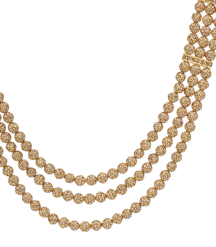 ASHOKA GOLD PLATED  JADAU GROOM NECKLACE