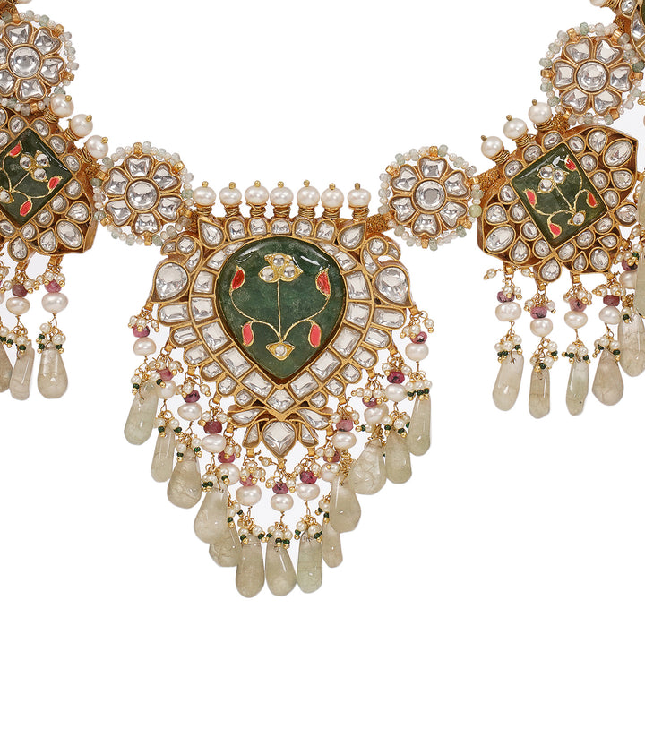 WAMIKA GREEN KUNDAN NECKLACE SET