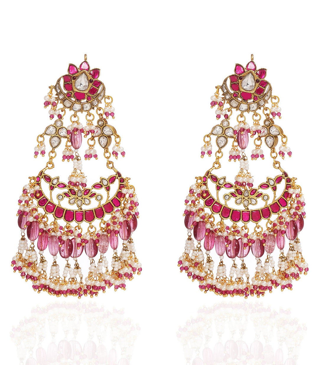 RATNA PRIYA RED KUNDAN CHANDBALI