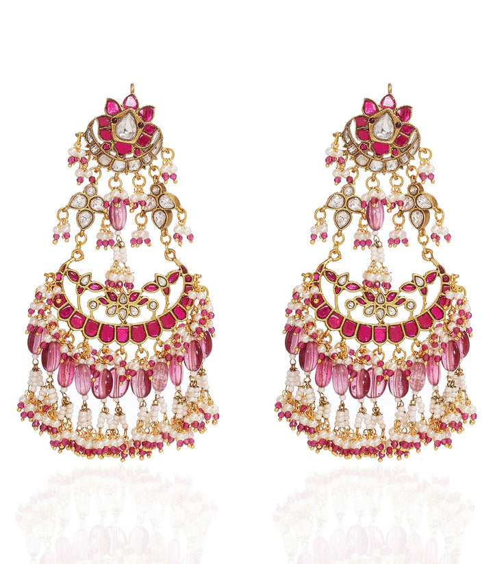 RATNA PRIYA RED KUNDAN CHANDBALI