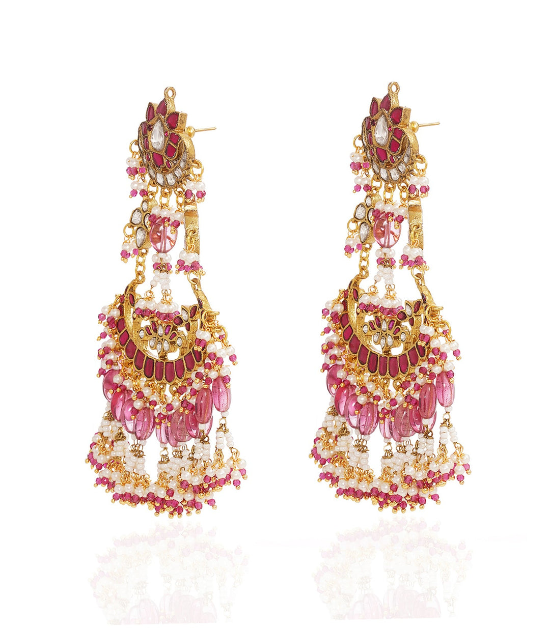 RATNA PRIYA RED KUNDAN CHANDBALI