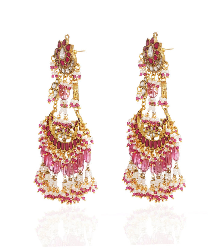RATNA PRIYA RED KUNDAN CHANDBALI