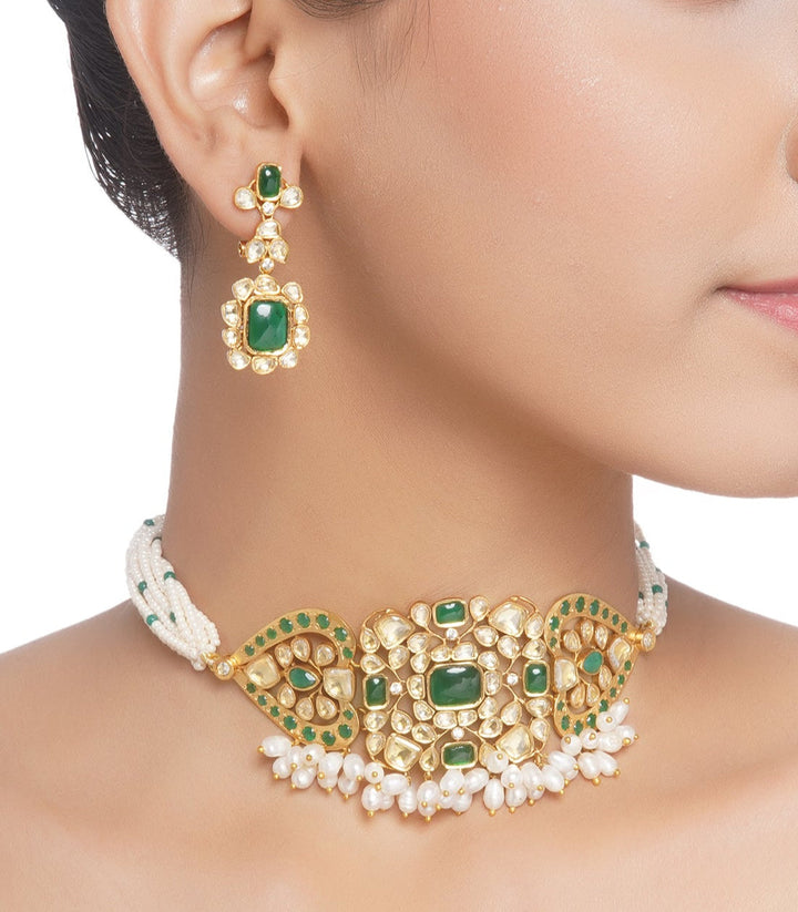 Padmakshi Green Kundan Choker Set