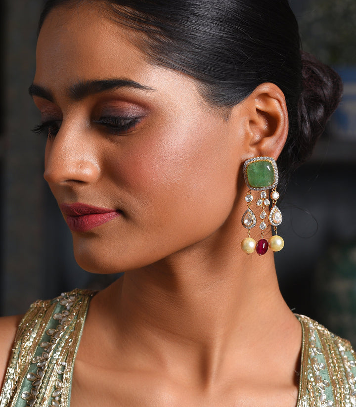 MANAH NAVRATAN MOISSANITE NECKLACE SET