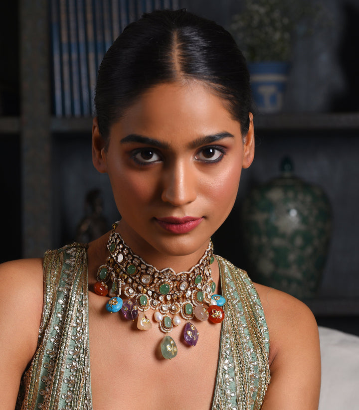 YADAVI GREEN MOISSANITE NECKLACE