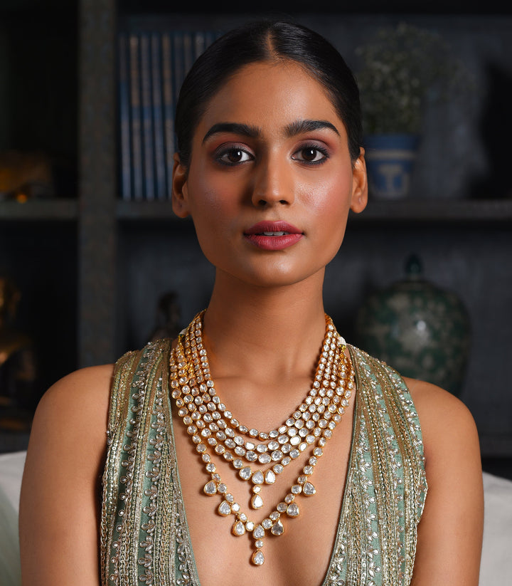 AARYA FIVE LINE MOISSANITE NECKLACE SET