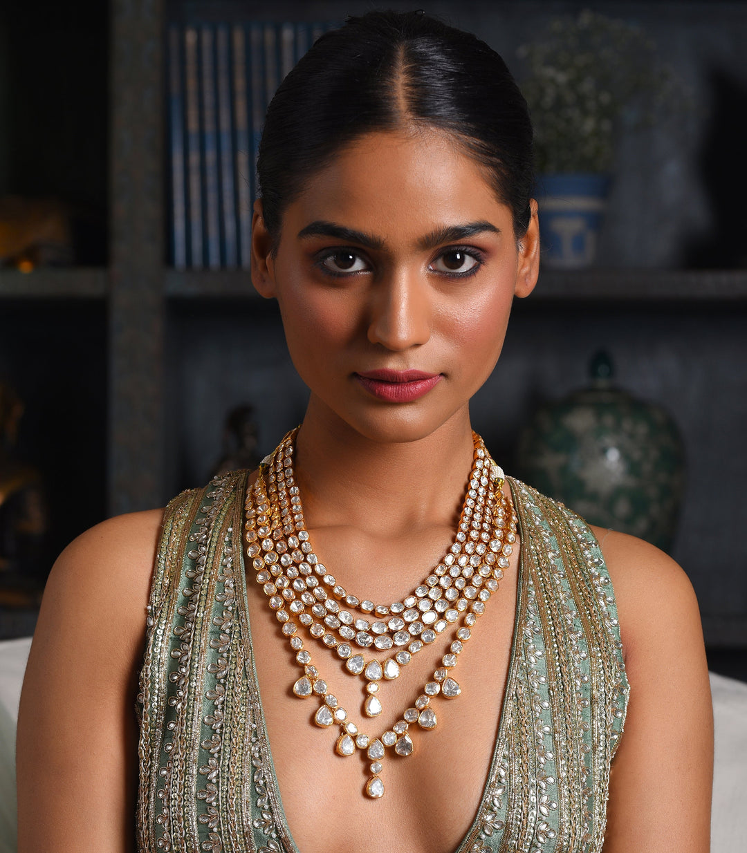 AARYA FIVE LINE MOISSANITE NECKLACE SET