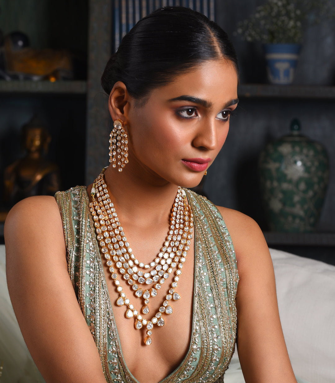 AARYA FIVE LINE MOISSANITE NECKLACE SET