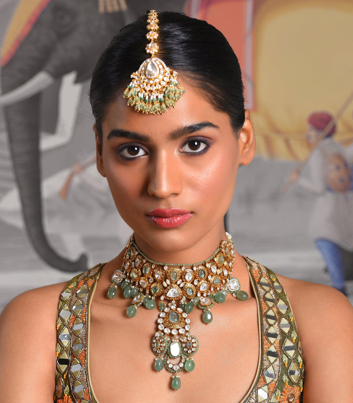 SADHIKA GREEN MOISSANITE NECKLACE