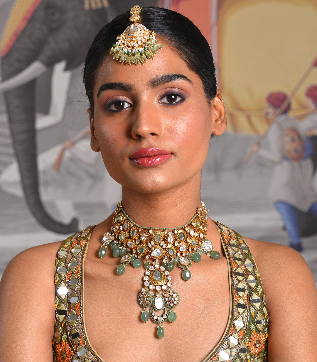 SADHIKA GREEN MOISSANITE NECKLACE