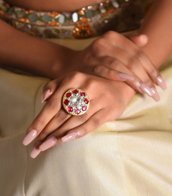 MANASVINI RED MOISSANITE RING