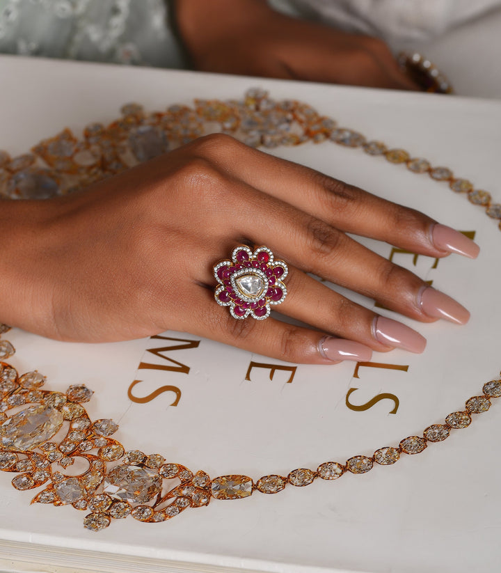 Ishee Ruby Moissanite Ring