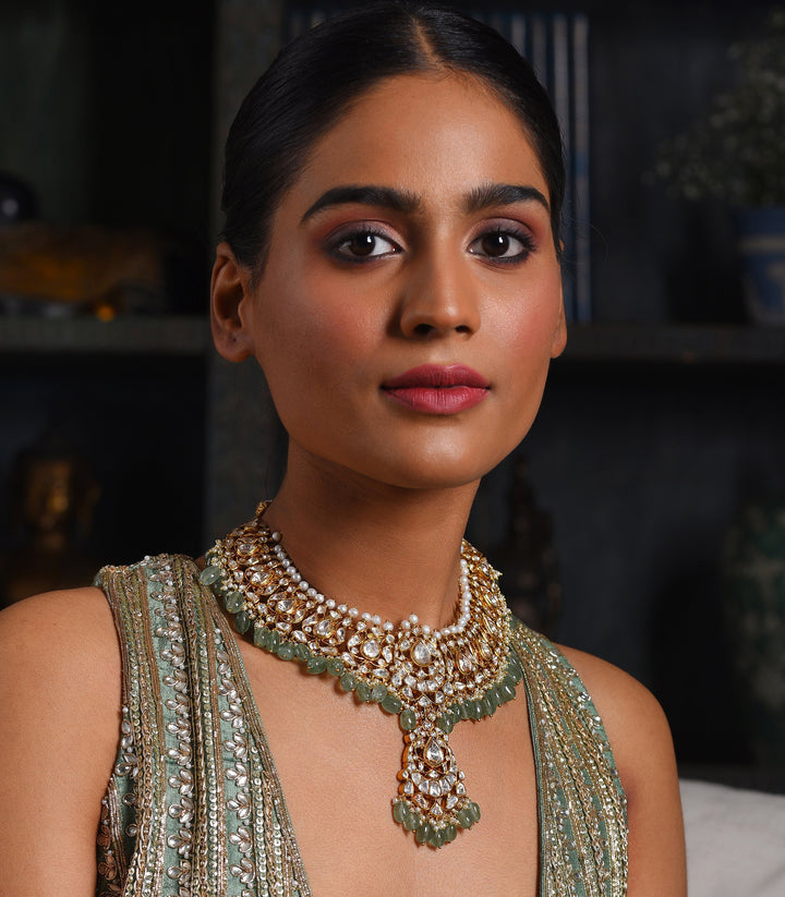 YAASHI GREEN MOISSANITE NECKLACE SET