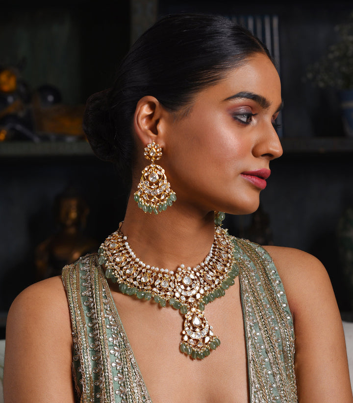 YAASHI GREEN MOISSANITE NECKLACE SET