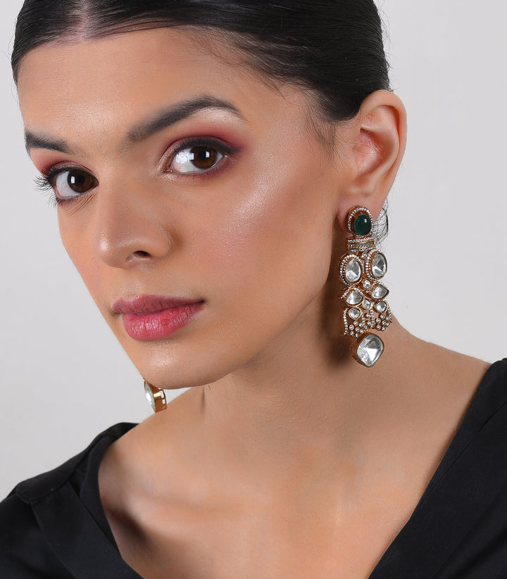 SADHIKA GREEN POLKI NECKLACE SET