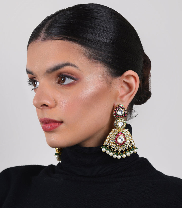 Vinaya Red & Green Necklace Set