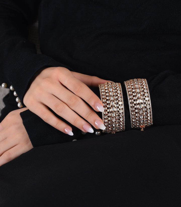 CHANDNI GOLD PLATED BIG SIZE KUNDAN BANGLES