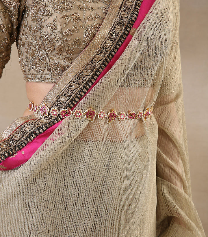 JAYASWI RED KUNDAN WAIST BELT