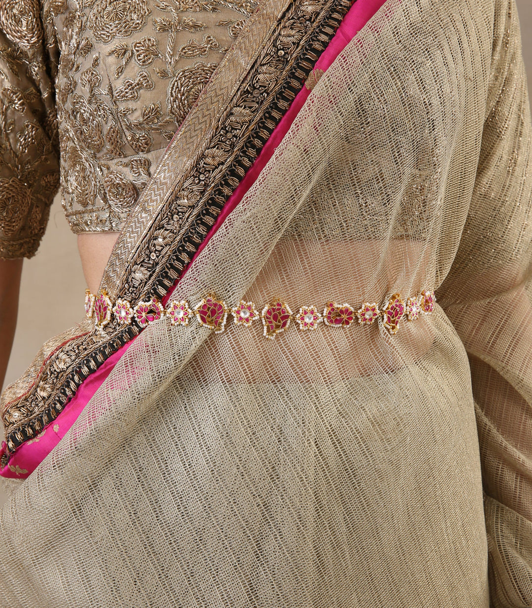JAYASWI RED KUNDAN WAIST BELT