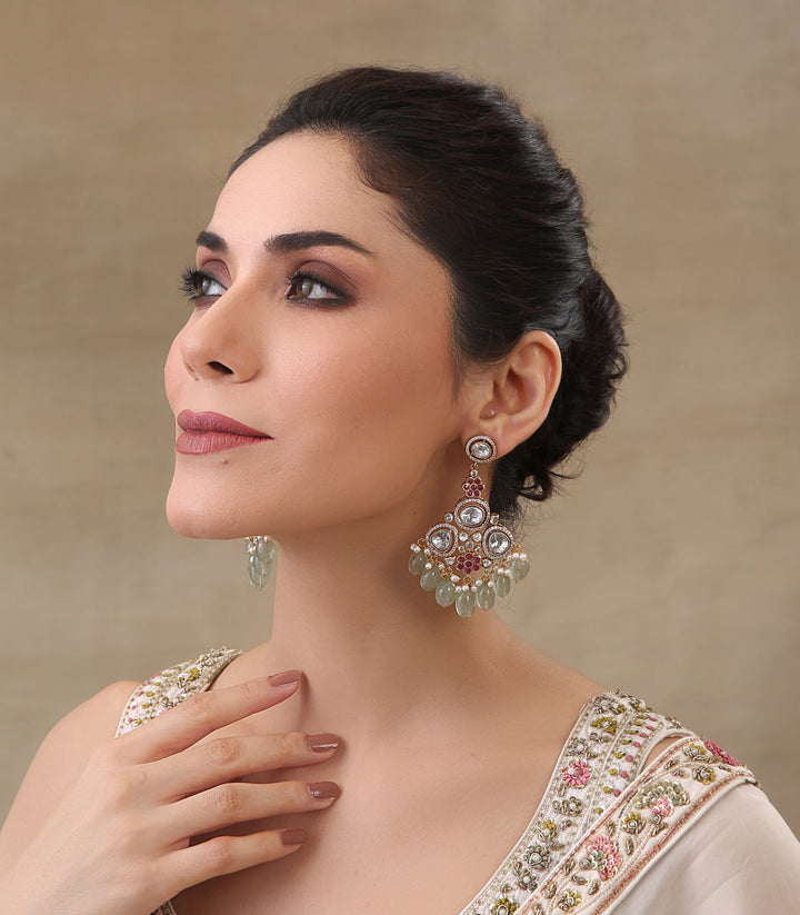 DITYA RED POLKI NECKLACE SET