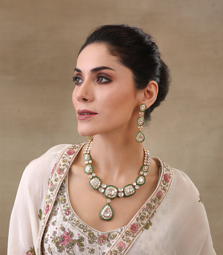 BHAVIKA GREEN MOISSANITE NECKLACE SET