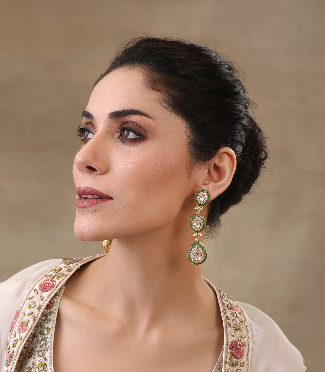 BHAVIKA GREEN MOISSANITE NECKLACE SET