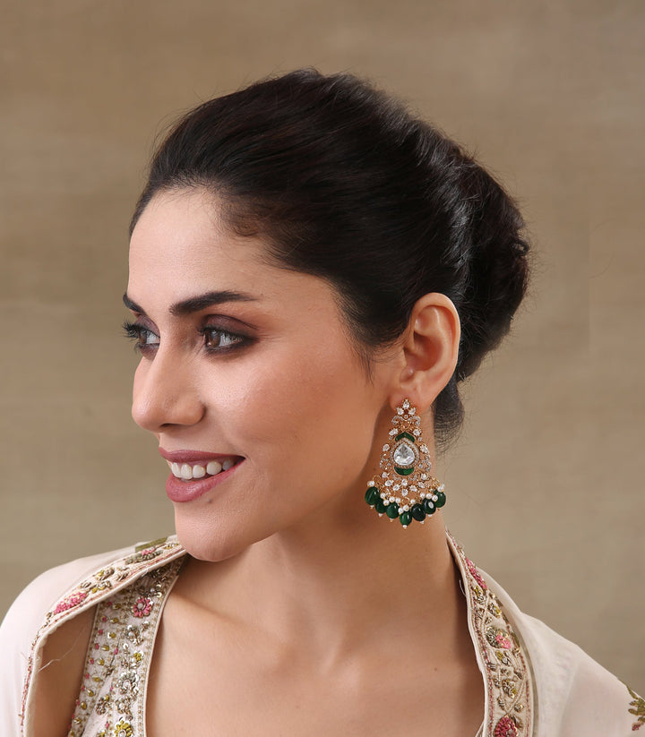 VINISHA ANTIQUE GREEN POLKI NECKLACE