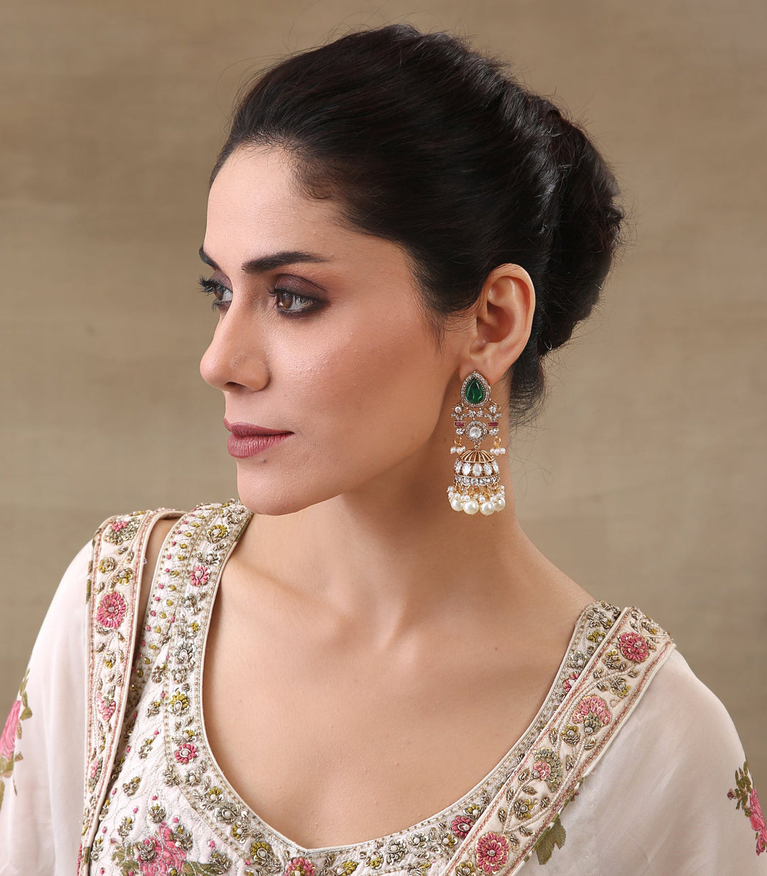 TANISHREE GREEN POLKI  NECKLACE SET