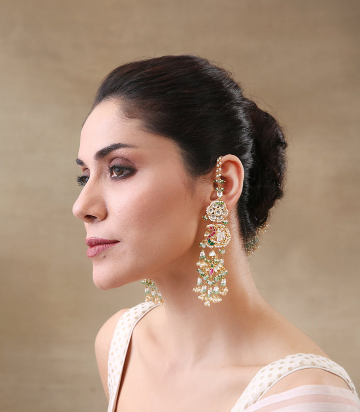 YASHMITA RED & GREEN KUNDAN EARRING