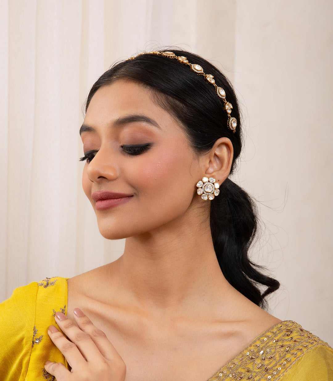 NIDHIMA PINK MOISSANITE NECKLACE SET