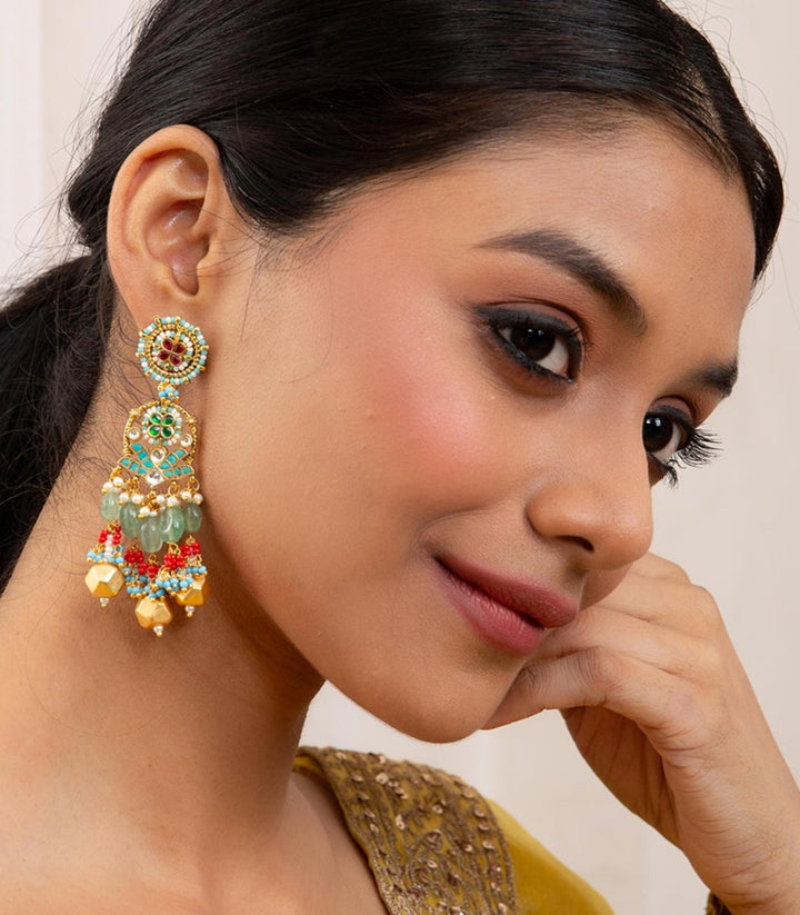 YASHMITA MULTI COLOUR KUNDAN EARRING
