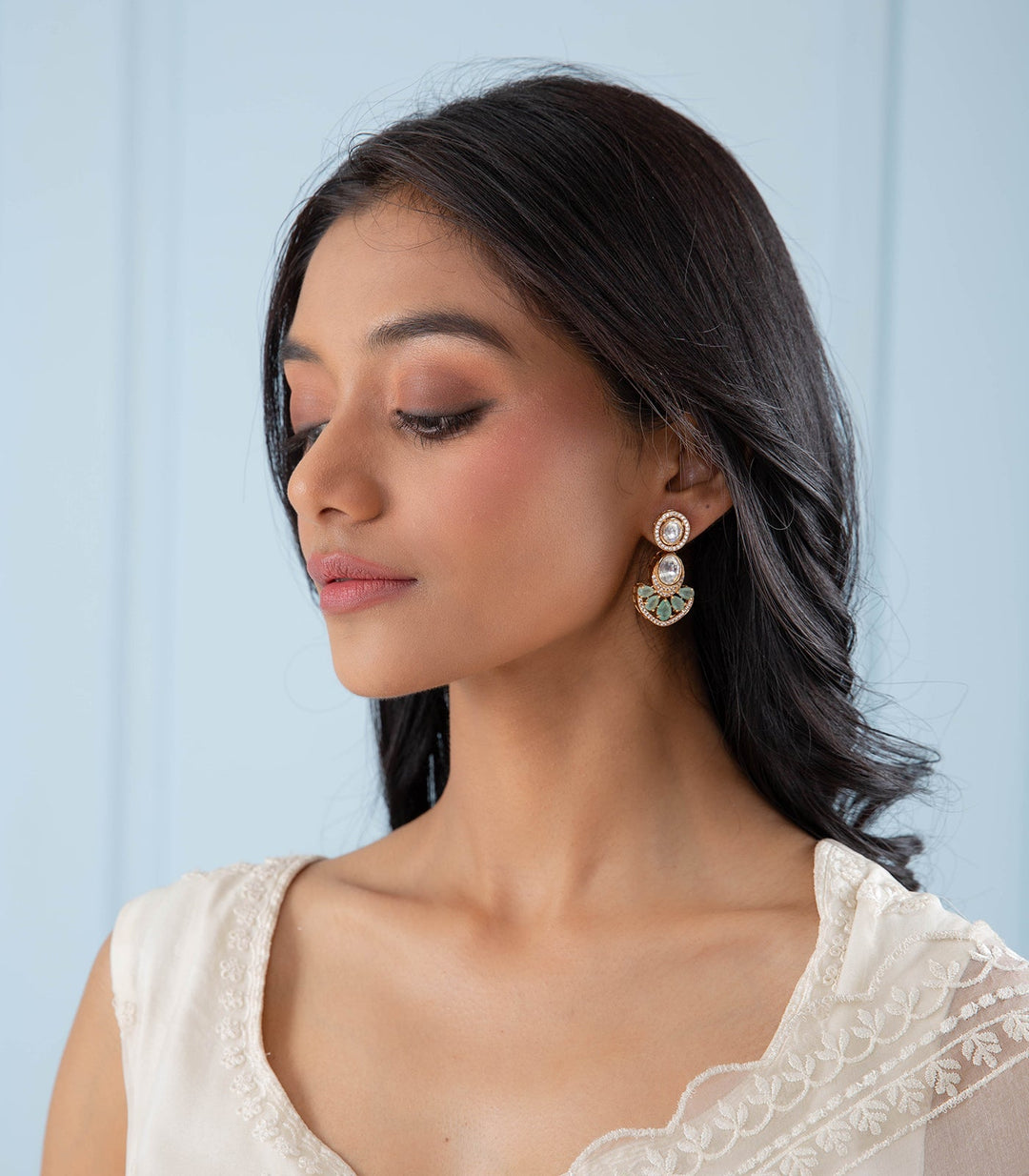 VINISHA MINT KUNDAN NECKLACE SET