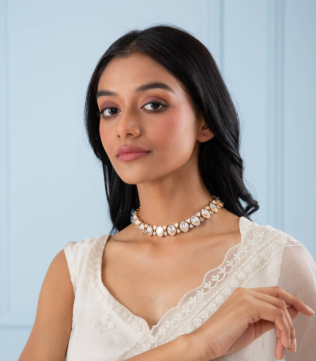 VINISHA MINT KUNDAN NECKLACE SET