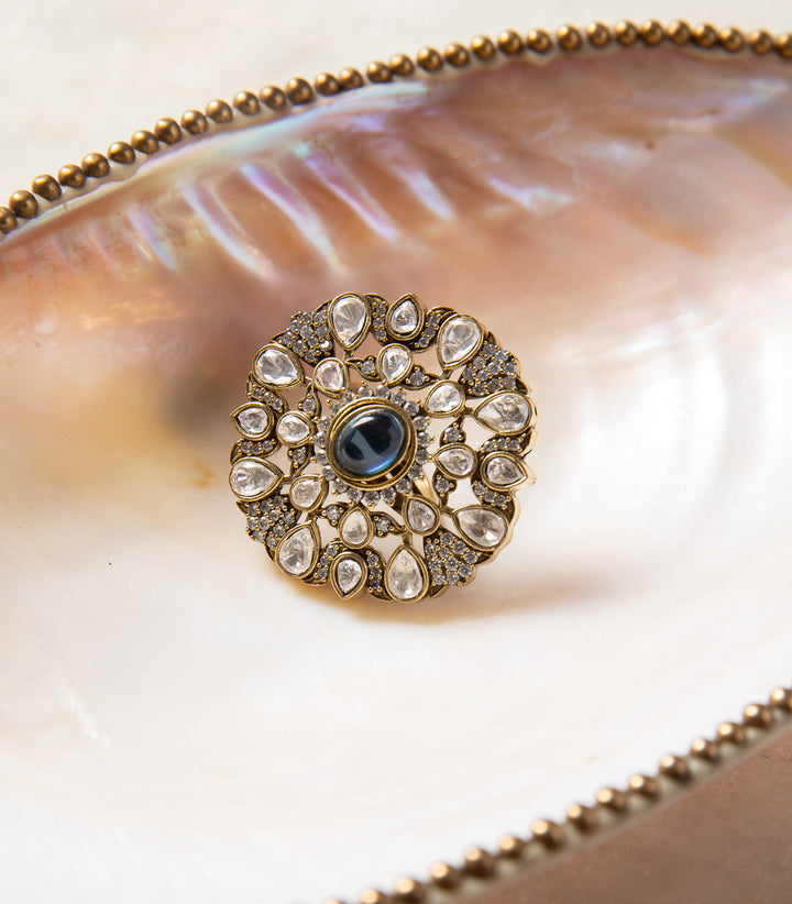 VINAYA ANTIQUE BLUE RING